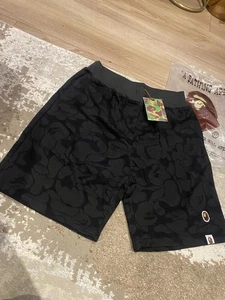 Bape A Bathing Ape Black Shorts Mens - XL - New - Picture 1 of 5