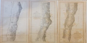 1855 3 maps Chile Concepción Santiago Valparaiso Naval Astronomical Expedition - Picture 1 of 19