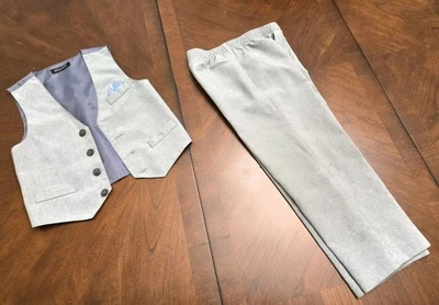 Conjunto de terno colete e calça Pre-Loved Boys tamanho 4 cinza - Imagem 1 de 4