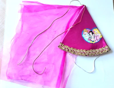 Sombrero de princesa rosa en forma de cono de Disney con detalles dorados Foto 1 de 4