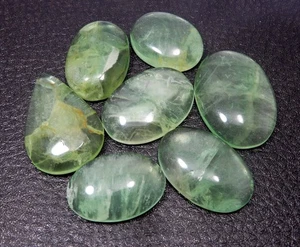 Natural Mixed Cut Green Fluorite Cabochon Loose Gems 7 Pcs 284.35 Ct - Picture 1 of 4