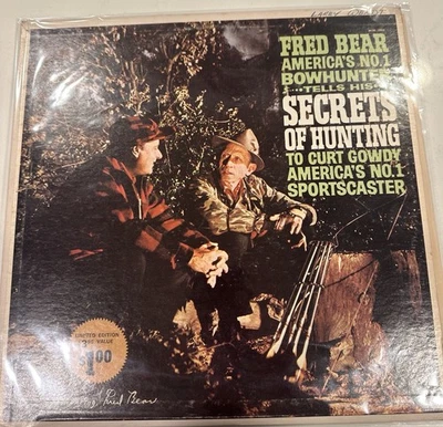 Fred Bear America's No.1 Bowhunter Secrets of Hunting Vinyl LP Record Curt Gowdy - Image 1 of 4