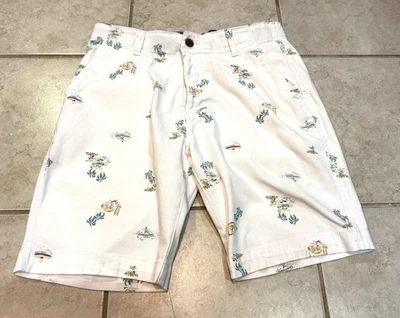 Shorts masculinos Plugg 32 W padrão veleiros brancos mistura de algodão - Imagem 1 de 4