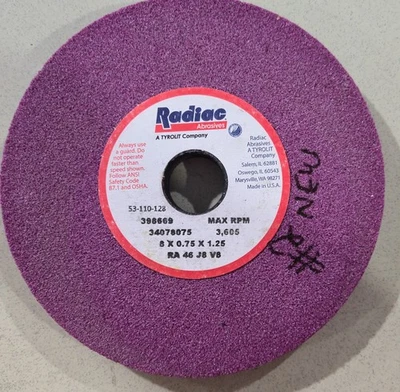 Radiac Abrasive 8x.75x1.25 Aluminum Oxide 46 grit Grinding wheel - Image 1 of 4