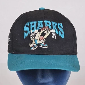 Vintage San Jose Sharks Mütze Herren schwarz 90s Stitch Taz Looney Tunes NHL Cap 1994 - Bild 1 von 10