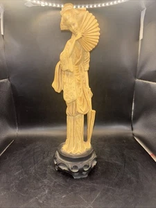 Statua statuina resina ventaglio donna geisha giapponese MCM Santini vintage Italia - Foto 1 di 17