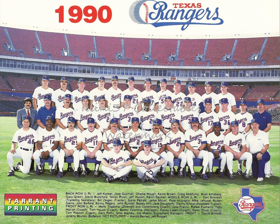 1990 TEXAS RANGERS BASEBALL TEAM 8X10 PICTURE PHOTO NOLAN RYAN - Image 1 of 1