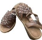 Aerosoles Sandals  Size 8M Leather Woven Brown Wedge Weave On Me Cushioned Women