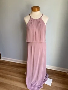 David's Bridal Quartz Mauve Pink Sz 6 F19773 Sleeveless Maxi Dress Flow Overlay - Picture 1 of 14