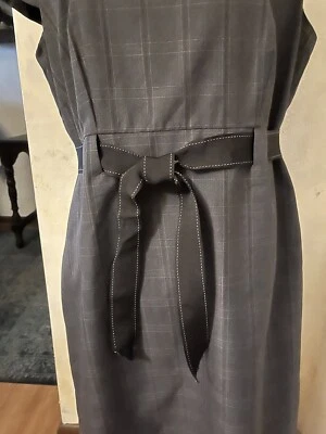 Vestido De Colección Gris A Cuadros Talla 14 Cinta Best Studio I Forrado Poliéster/rayón Foto 1 de 4
