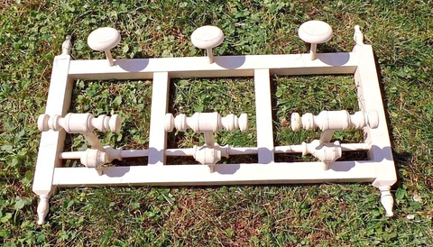 Vintage French Provincial Style Hat & Coat Rack Wall Hall Tree Knobs Shabby Chic Cover