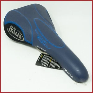 NOS SELLE ITALIA FLITE TITANIUM VINTAGE SADDLE SEAT ROAD RACING BIKE GEL BLUE - Picture 1 of 6