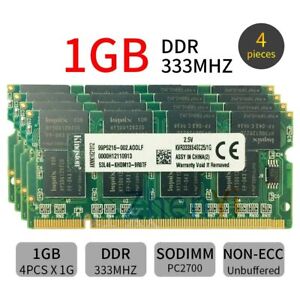 Für Kingston 4GB 4x 1GB DDR1 SDRAM PC1-2700 333Mhz SODIMM Laptop Speicher DE