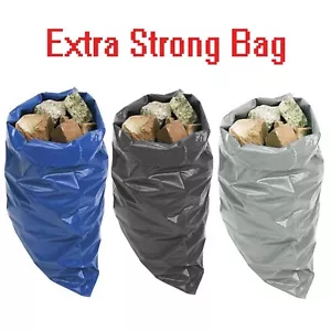 More details for extra heavy duty black rubble bags sacks builders bags blue high strength 30kg+
