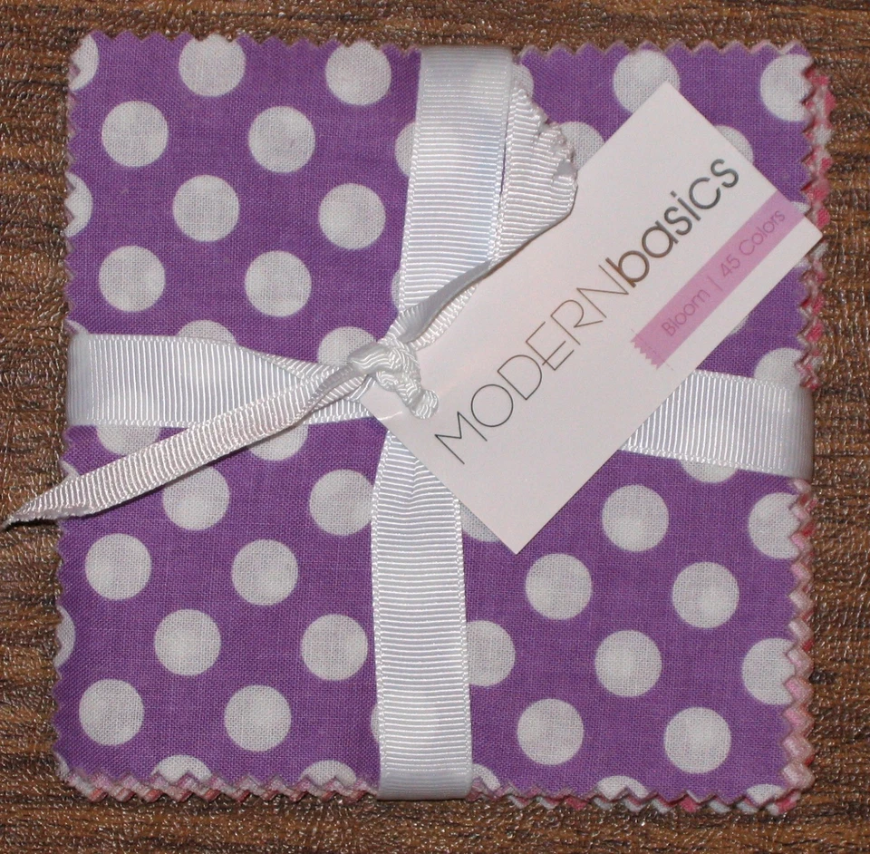 (45) 5" Fabric Squares - Modern Basics Bloom Purple Pink - Michael Miller - Image 1 of 1