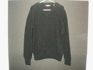 Arizona Jeans Co. Boy's Size 8 M Sweater Black Pullover V Neck Cotton Blend - Picture 1 of 3