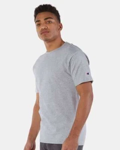 Authentic Champion Light Steel Grey Gray Short Sleeve T-shirt Tee Top - T425 - Picture 1 of 6