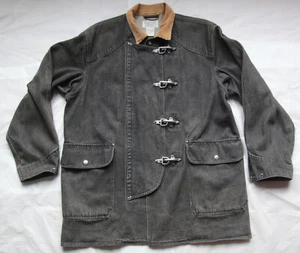 Polo Ralph Lauren Feuerwehrmann Spange Scheune / Chore Mantel in Grau Denim Cord Kragen - Bild 1 von 20
