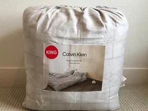 CALVIN KLEIN KING 3-TEILIGES TRÖSTENSET IN NEUTRAL GEWORFENEN ZWEIGEN BRANDNEU - Bild 1 von 10