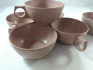 Melmac vintage. 5 tazas y 1 crema. Durawear Santa Paula, CA. RARO color malva - Imagen 1 de 4