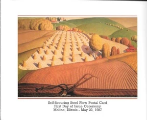 #UX115 14c Self-Scouring Steel Plow Postal Card First Day Ceremony Program - Bild 1 von 3