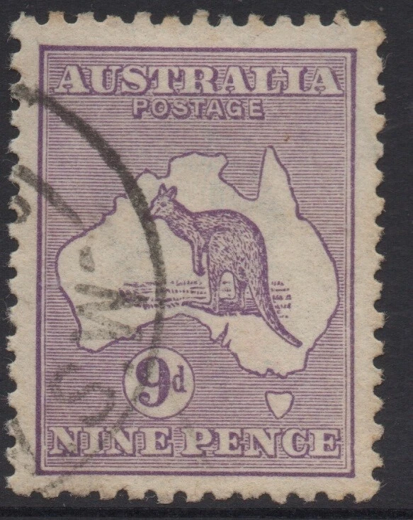 AUSTRALIA 1913 9d VIOLET KANGAROO STAMP (DIE II) VFU 1st.WMK SG.10 - Image 1 of 1