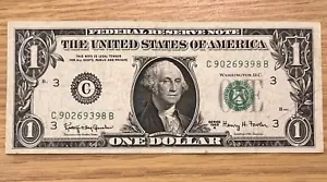 1963 Series A $1 One Dollar Bill, C90269398B circulated ungraded Philadelphia C - Picture 1 of 3