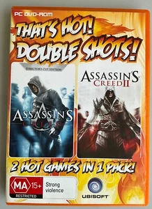 Assassin's Creed 1 & 2 ~ PC DVD-ROM 2 x Disc in VGC That’s Hot Double Shots - Picture 1 of 15
