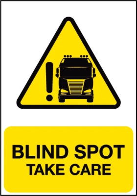 PRINTSUPERSTAR 2x BLIND SPOT TAKE CARE WARNING Safety Stickers for lorries and other vehicles