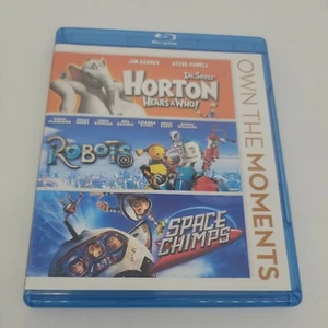 DR SEUSS HORTON HEARS A WHO ROBOTS & SPACE CHIMPS BLURAY 3 DISC SET - Picture 1 of 4