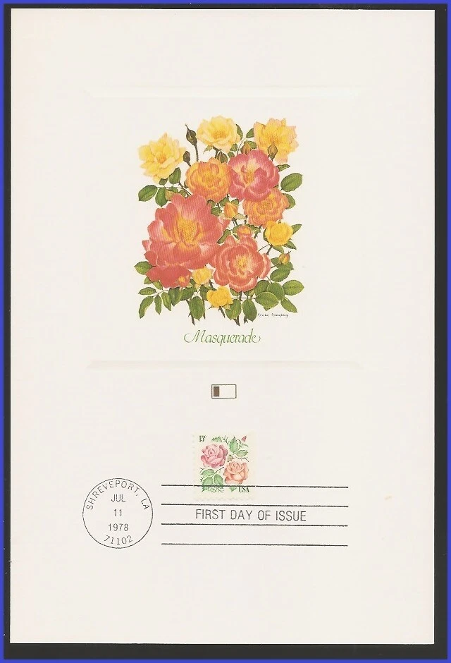 USA3 #1737 U/A FLEETWOOD PROOFCARD 5 FDC   Medallion Roses - Image 1 of 1