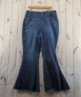 A Beautiful Soul Jeans Womens 20 Dark Wash Denim Bell Bottoms Flare Actual 35x31