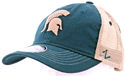NEW Michigan State MSU Spartans Green Mesh Zephyr Snapback Trucker Hat OSFA - Image 1 of 4