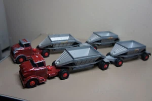TWO Matched Matchbox Lesney King Size K-4 GMC Fruehauf Hopper Train Combo Trucks - Picture 1 of 16