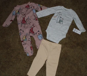 Girls Carters NWT 3 pc pant set size 9 months - Picture 1 of 1