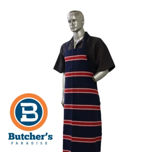 Butcher's Cotton Stripped Apron Navy Red Cooking Chef Cleaning Kitchen Catering - Picture 1 of 1