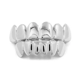 Custom Fit Gold Plated Hip Hop Teeth Grillz Caps Top & Bottom Grill Set - Picture 1 of 10