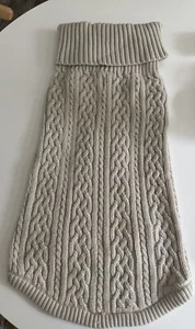 XL cable knit dog pet sweater shirt turtle neck cream/tan/sand - Picture 1 of 2