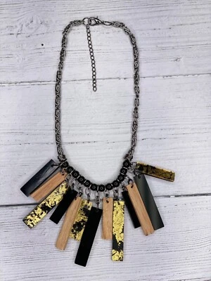 Collar corto boho de resina de madera hecho a mano ALISHA D para mujer Foto 1 de 2