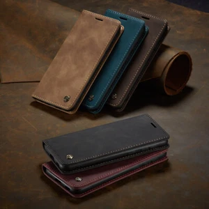 For Samsung S21+ S22 Ultra Magnetic PU Leather Flip Wallet Card Slot Case Cover - Photo 1 sur 72