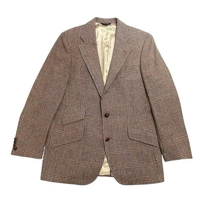 Abrigo Deportivo Vintage Años 80 Polo Ralph Lauren Tweed 38R Marrón Glen Cuadros Hecho en EE. UU. Foto 1 de 4