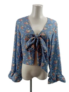 VILA Blusa cruzada Mujeres Blusa Talla EU 36 azul-rojo-blanco look casual - Imagen 1 de 5