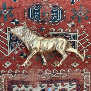 Lg Vintage Brass Bull Steer Figurine Sculpture 14" / Southwest, Taurus Zodiac - Picture 1 of 8