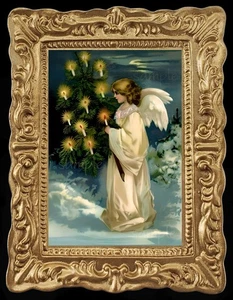 Vintage Weihnachtsengel Miniatur Puppenhaus Kunst Bild 8850 - Bild 1 von 1