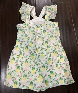Janie and Jack Girls Pineapple Romper Size 6 - Picture 1 of 3