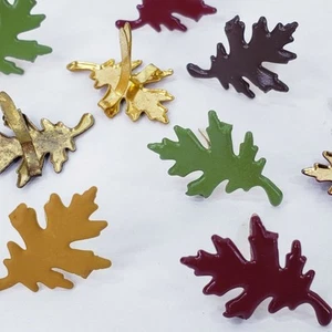 12 hojas de roble Brads 4 colores otoño otoño diario chatarra adornos - Imagen 1 de 4