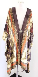 NWT Aratta Silent Journey Velvet Kimono One Size M L XL Floral Geometric Brown - Picture 1 of 9