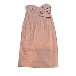 Vestido Lápiz Here Comes The Sun Talla Pequeña Nuevo con Etiquetas 100% Lino Midi Sin Tirantes Melocotón - Imagen 1 de 13