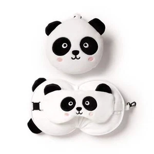 Panda Plush Travel Pillow & Eye Mask Set - Kids Sleep Aid & Travel Accessory - Picture 1 of 5