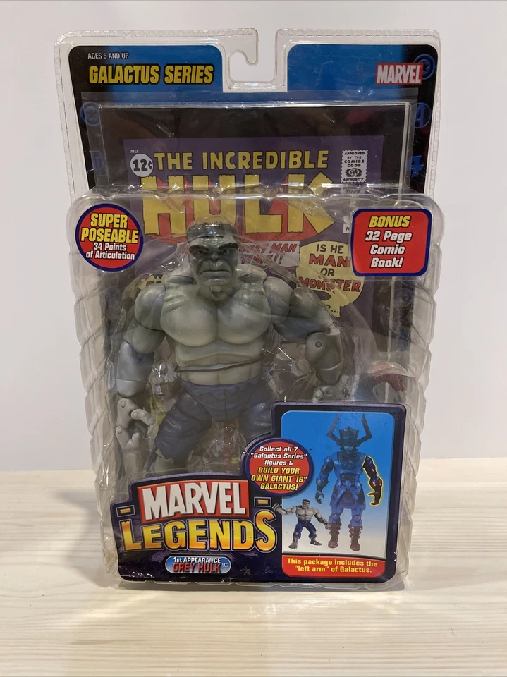 ToyBiz Marvel Legends 1st Appearance Grey Hulk Figure MIP Build Galactus